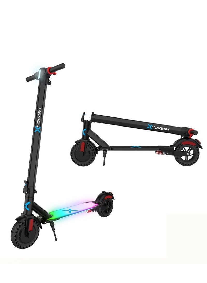 Hover - Hover  1 Edge Electric Foldable Scooter With LED Headlight and Bluetooth Speaker 15 MPH Max Speed 6 Miles Max Distance Black - Image 1