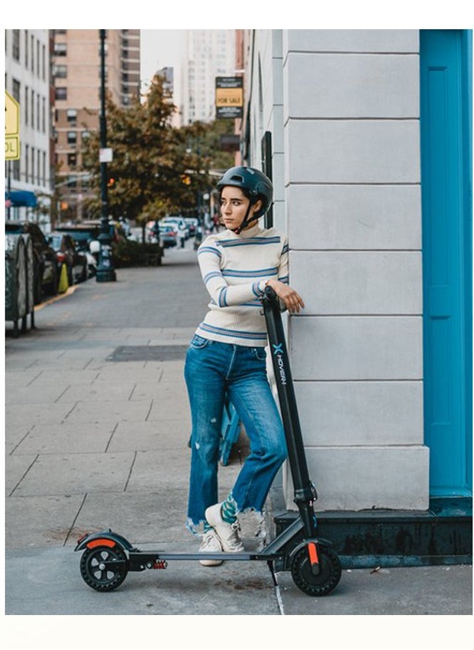 Hover - Hover  1 Edge Electric Foldable Scooter With LED Headlight and Bluetooth Speaker 15 MPH Max Speed 6 Miles Max Distance Black - Image 1