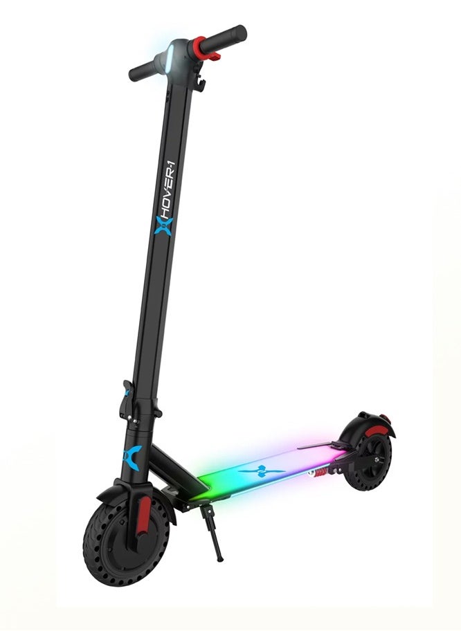 Hover - Hover  1 Edge Electric Foldable Scooter With LED Headlight and Bluetooth Speaker 15 MPH Max Speed 6 Miles Max Distance Black - Image 1