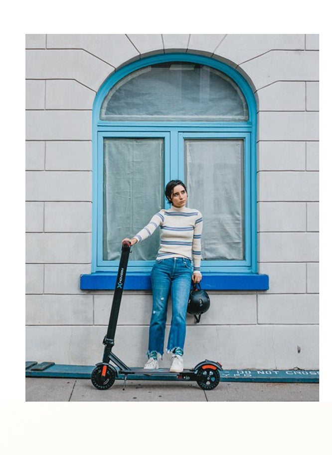 Hover - Hover  1 Edge Electric Foldable Scooter With LED Headlight and Bluetooth Speaker 15 MPH Max Speed 6 Miles Max Distance Black - Image 1