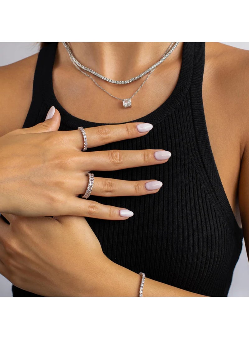 لافين جيوليري عقد نسائي مطلي بالذهب عيار 18 | مقاوم للتشويه | حجر زركون مكعّب درجة 5A بوزن 3 قيراط (8 × 8 مم) | هيبوألرجينيك مناسب للبشرة الحساسة | عقد عصري للنساء، هدية مجوهرات ذهبية مميزة - Image 4