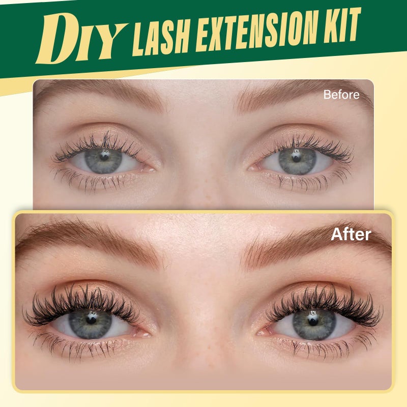 KEYYOULASH Lash Clusters Kit Thick 120pcs 8-18MIX Lash Extension Kit Volume Lash Clusters with Bond and Seal,Remover,Applicators for DIY Eyelash Clusters at Home (KY03 Kit) - Image 2