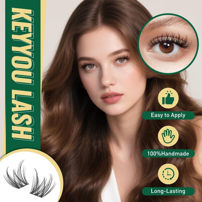 KEYYOULASH Lash Clusters Kit Thick 120pcs 8-18MIX Lash Extension Kit Volume Lash Clusters with Bond and Seal,Remover,Applicators for DIY Eyelash Clusters at Home (KY03 Kit) - Image 3
