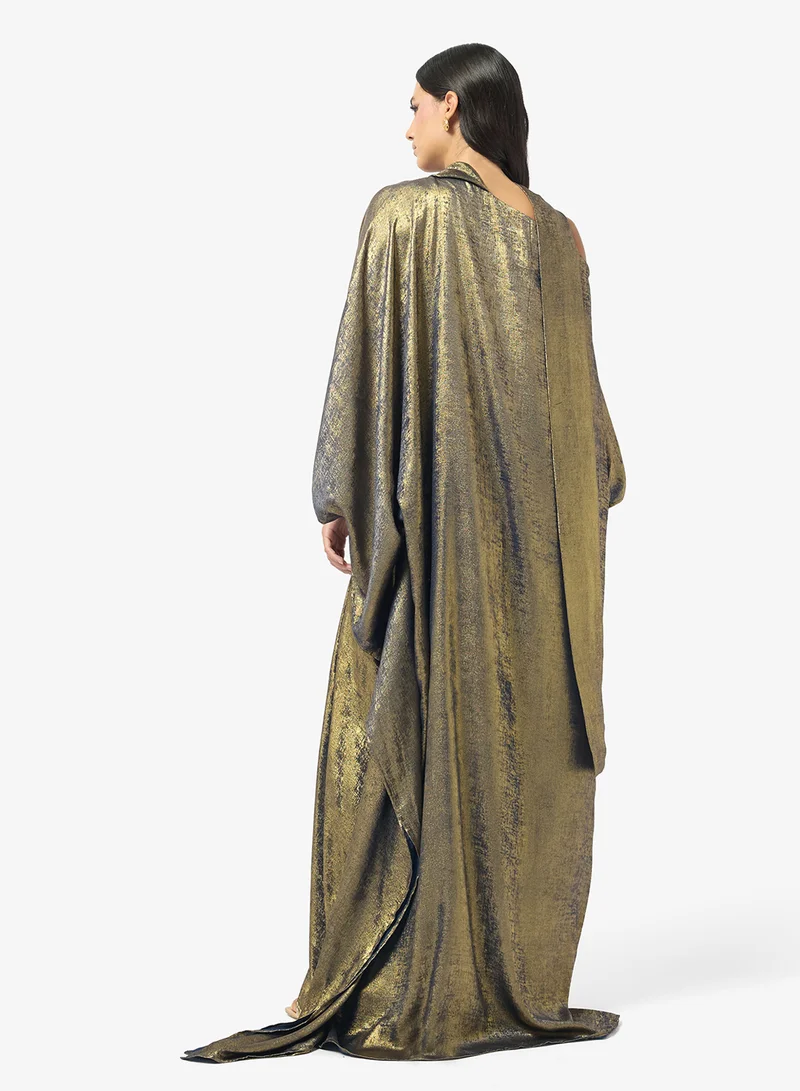 جولدن ابل Metallic Crepe Maxi Dress