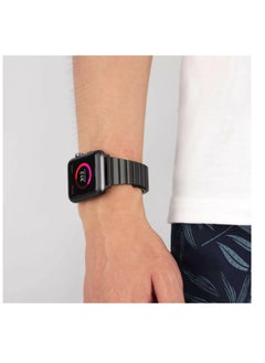 Generic For Apple Watch 45mm Series 7 Stainless Steel. Fold Clasp Closure Black  - Image 2