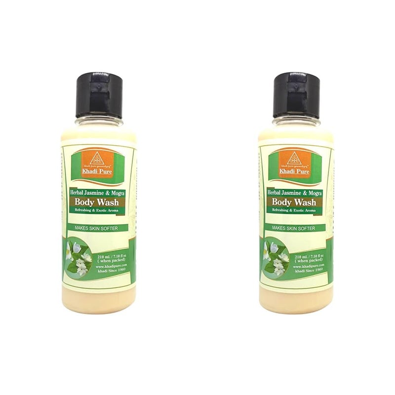 Khadi Pure Gramodyog Herbal Jasmine And Mogra Body Wash 210M Pack of 2 - Image 1