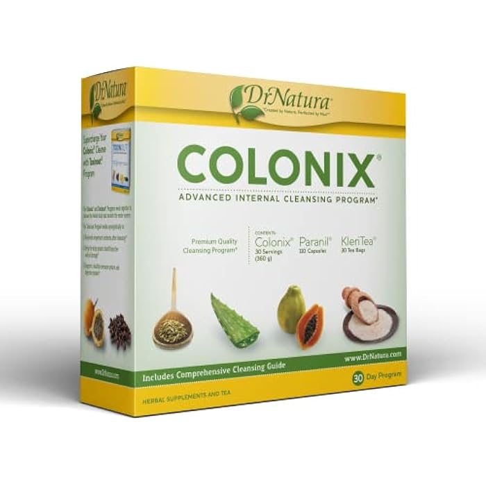 DrNatura مجموعة دكتور ناتورا كولونيكس مسحوق قشور السيليوم الكاملة لتنظيف القولون، عبوة 30 يومًا لتنظيف القولون (16 أونصة) - Image 1
