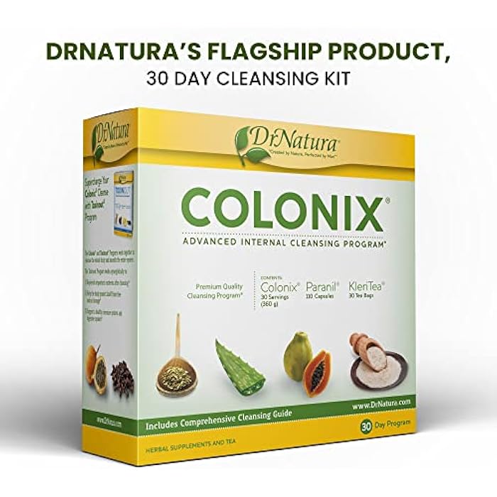 DrNatura مجموعة دكتور ناتورا كولونيكس مسحوق قشور السيليوم الكاملة لتنظيف القولون، عبوة 30 يومًا لتنظيف القولون (16 أونصة) - Image 2