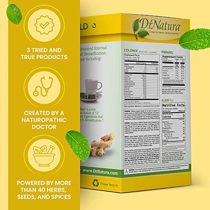 DrNatura مجموعة دكتور ناتورا كولونيكس مسحوق قشور السيليوم الكاملة لتنظيف القولون، عبوة 30 يومًا لتنظيف القولون (16 أونصة) - Image 3