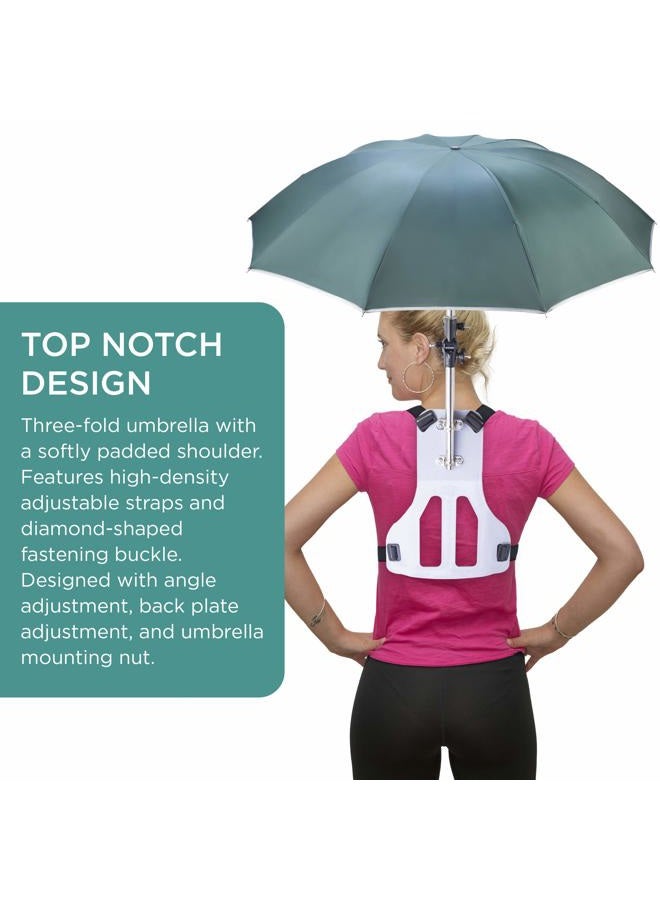 Primo Supply Wearable Hands-Free Umbrella Sun Rain Blocker Fishing Outdoor Use Running Jogging Get Shade and Avoid Hot Afternoons Outside and UV Sunburn | Green - Image 5
