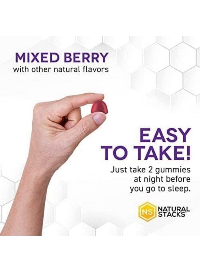 ناتشورال ستاكس حلوى صمغية من المغنيسيوم للنوم مع الميلاتونين - 200 ملغ سترات المغنيسيوم - حلوى صمغية من الميلاتونين لتحسين جودة النوم - مساعدة ليلية للبالغين مع البابونج - 30 قطعة قابلة للمضغ بنكهة التوت المختلط - Image 4