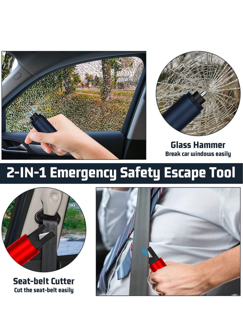 ماركة غير محددة 3pcs Car Safety Hammer Mini Window Breaker Escape Tool Glass Seatbelt Cutter Vehicle for Land and Underwater  - Image 4