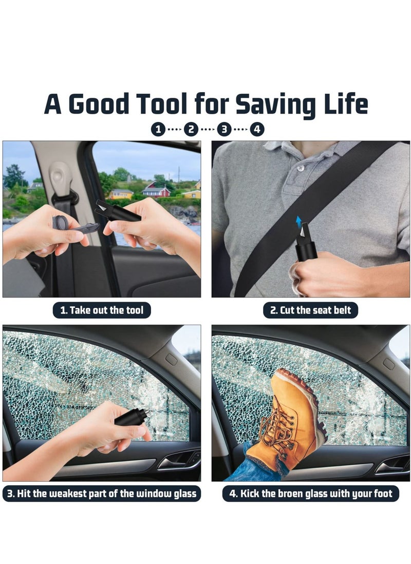 ماركة غير محددة 3pcs Car Safety Hammer Mini Window Breaker Escape Tool Glass Seatbelt Cutter Vehicle for Land and Underwater  - Image 3