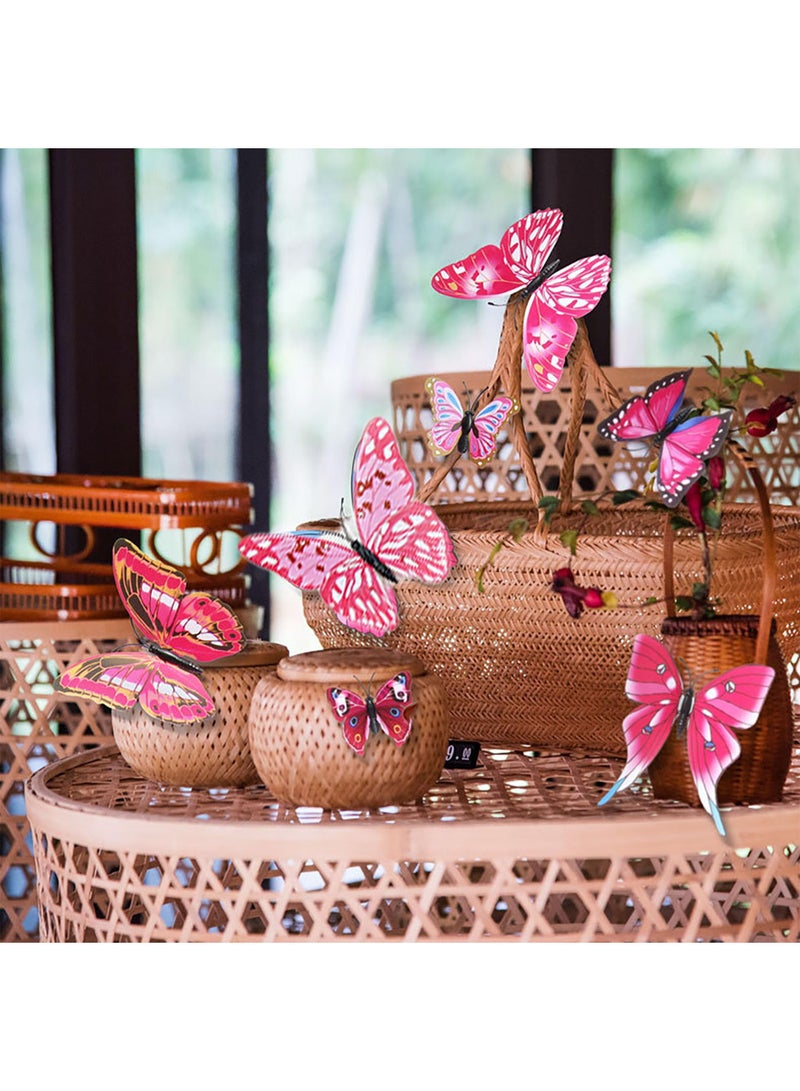 LEBOCADO 60Pieces 3D Butterfly Wall Stickers Set - Removable DIY Wall Art Decor For Home, Girls Bedroom And Party Decoration 5 Colors - MultiColor - Image 5