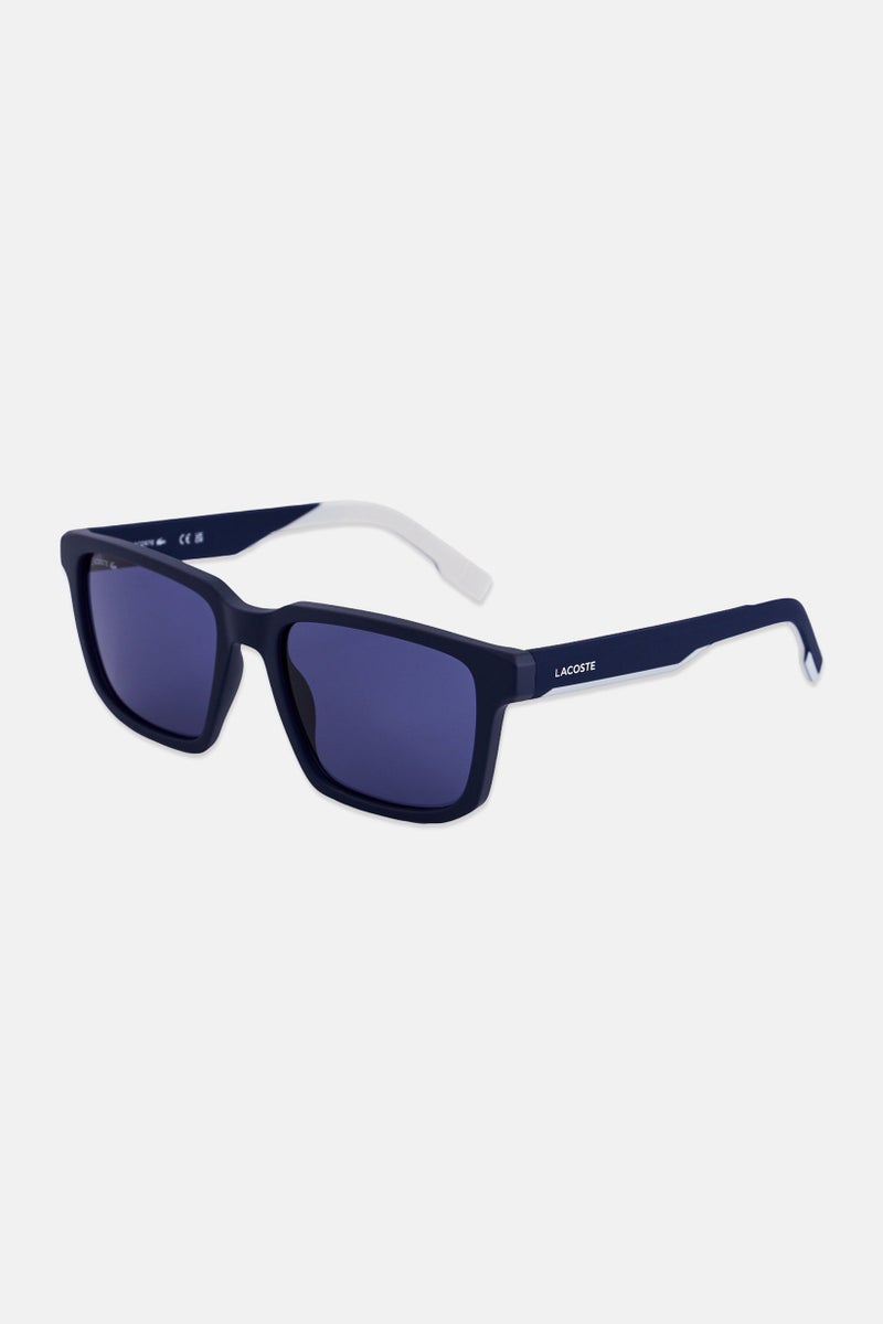 LACOSTE Men L999S Square Sunglasses, Mattle Blue - Image 3
