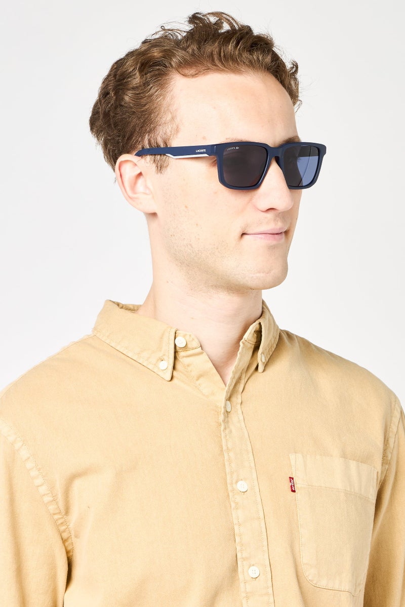 LACOSTE Men L999S Square Sunglasses, Mattle Blue - Image 2