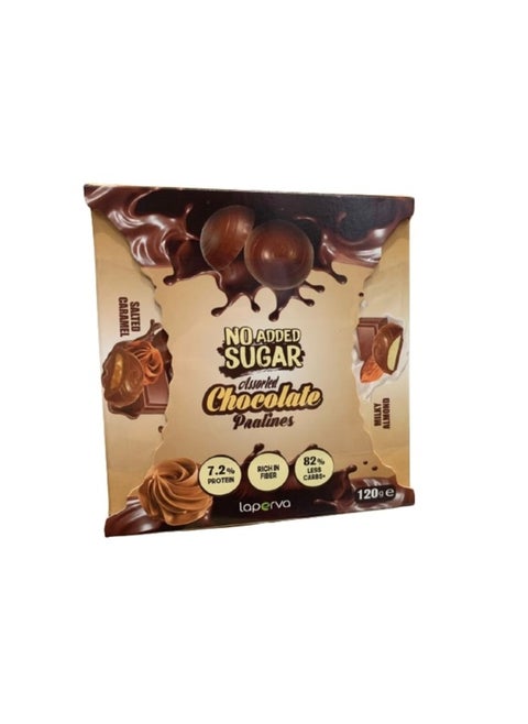 Laperva No Added Sugar Chocolate Pralines: 82% Less Carbs, High Fiber and Protein 120gm(16x7.5gm)