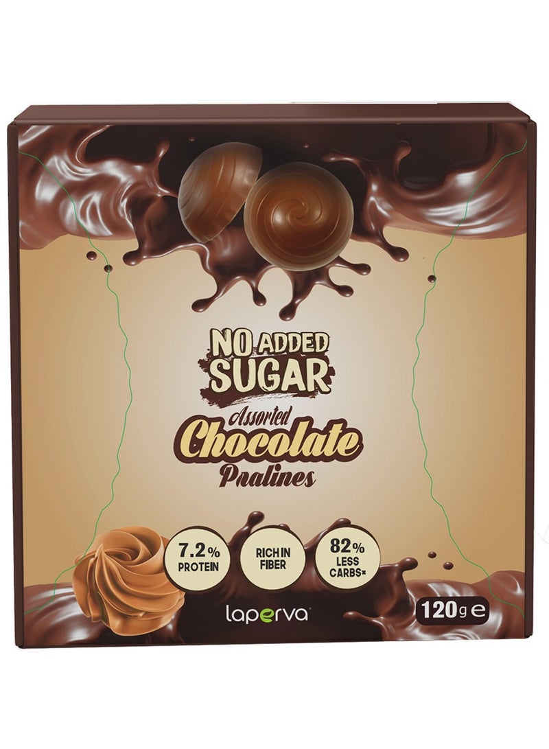 Laperva No Added Sugar Chocolate Pralines: 82% Less Carbs, High Fiber and Protein 120gm(16x7.5gm)
