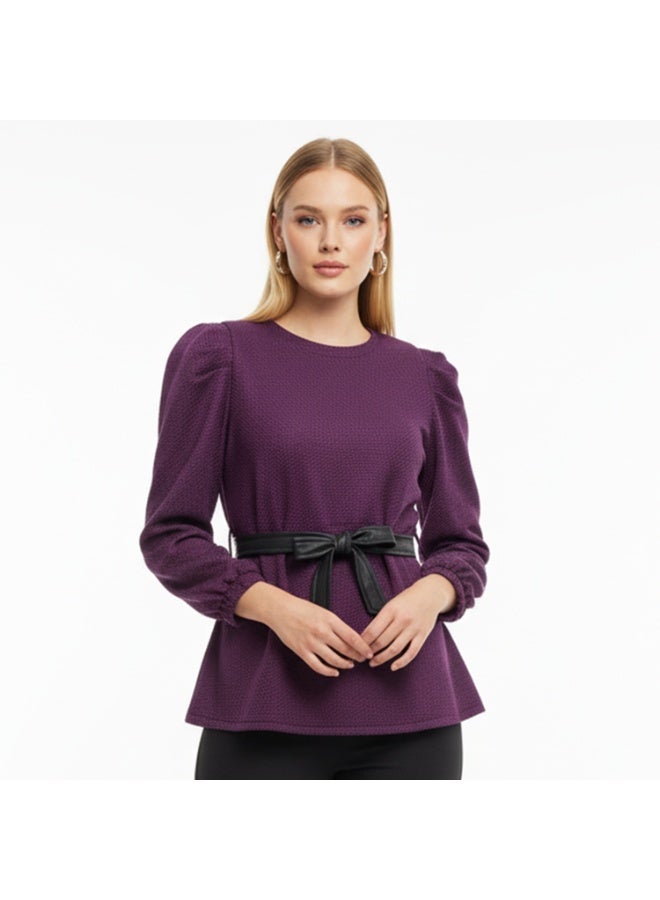 سيزار بلوزه حريمي مزودة بحزام علي الخصر - Image 1