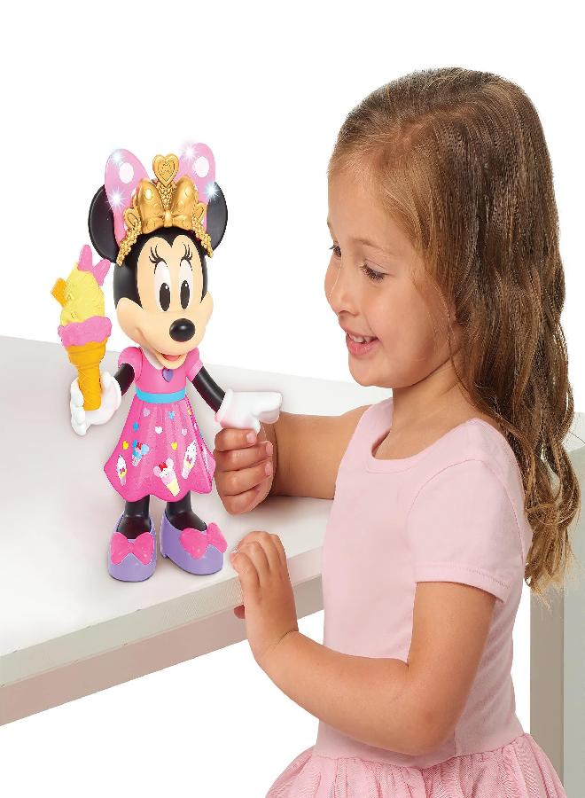 Minnie Disney Junior Sweets & Treats Minnie Mouse, Interactive 10-Inch Doll with Lights, Sounds, and Accessories, by Just Play - Image 1