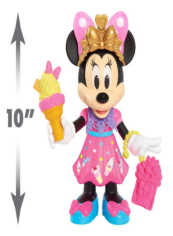 Minnie Disney Junior Sweets & Treats Minnie Mouse, Interactive 10-Inch Doll with Lights, Sounds, and Accessories, by Just Play - Image 2