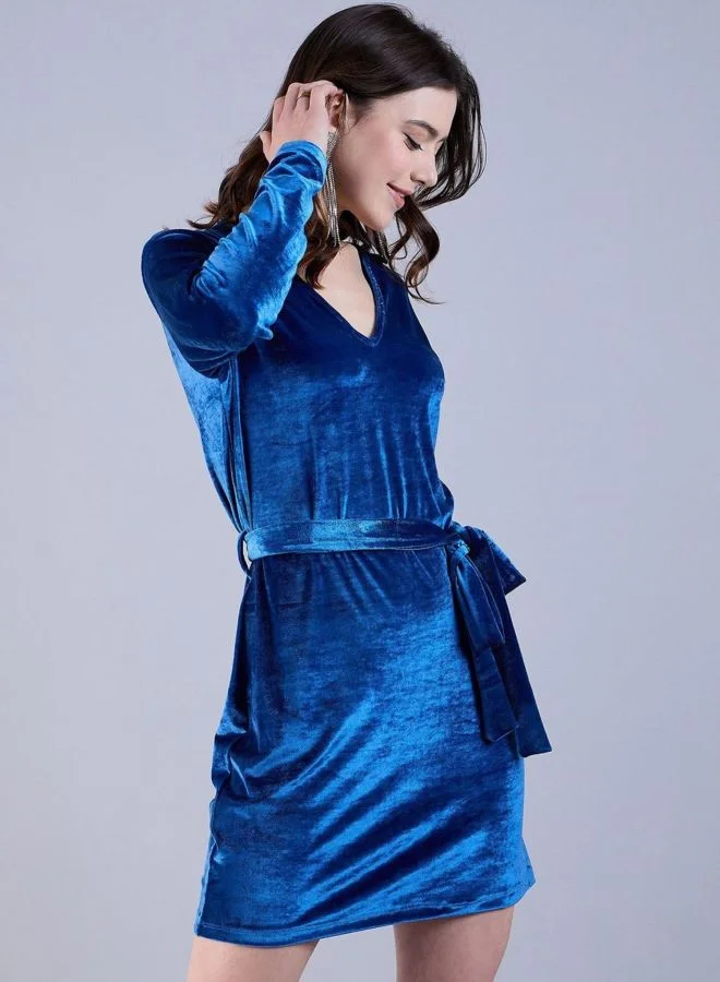 Freehand  Women Regular Fit Solid V-Neck Long Sleeve Wrap Dress for Women | Best Price UAE