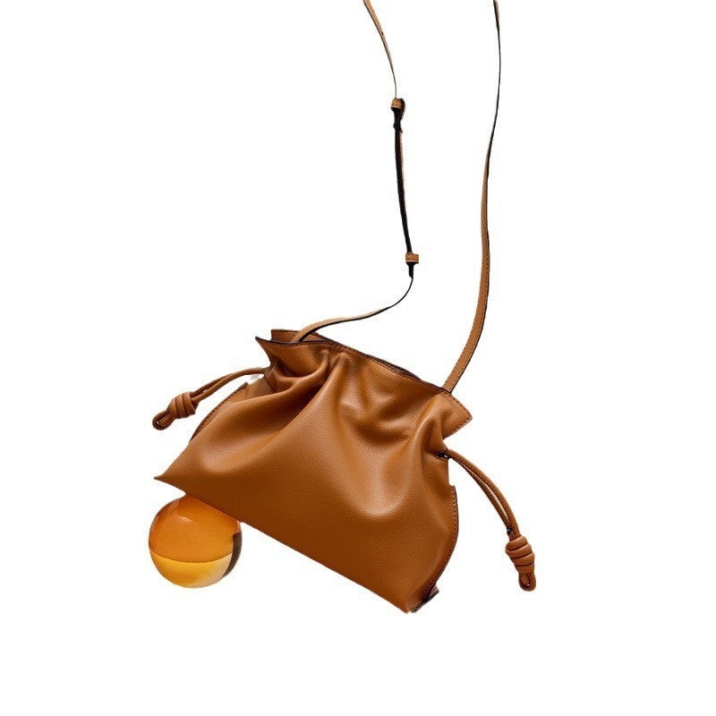 Genuine Leather Women'S Bag, Fashionable Bag, Simple Bucket Bag, Versatile Shoulder Bag, Crossbody Bag, Women'S High-End Bag - Image 3