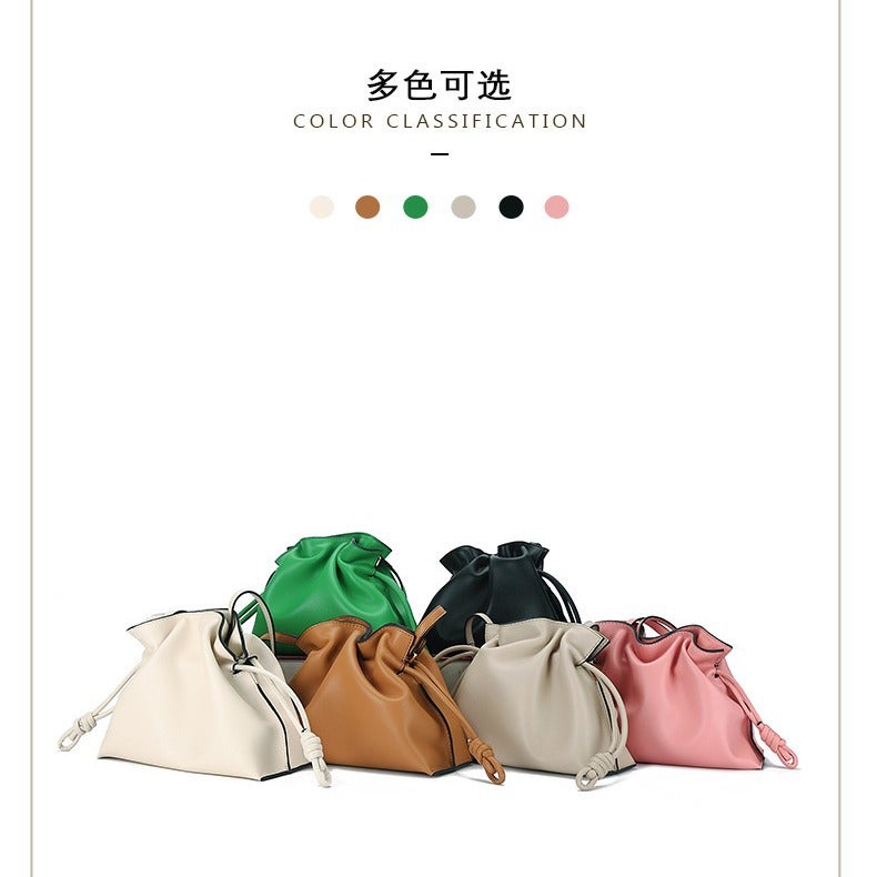 Genuine Leather Women'S Bag, Fashionable Bag, Simple Bucket Bag, Versatile Shoulder Bag, Crossbody Bag, Women'S High-End Bag - Image 5