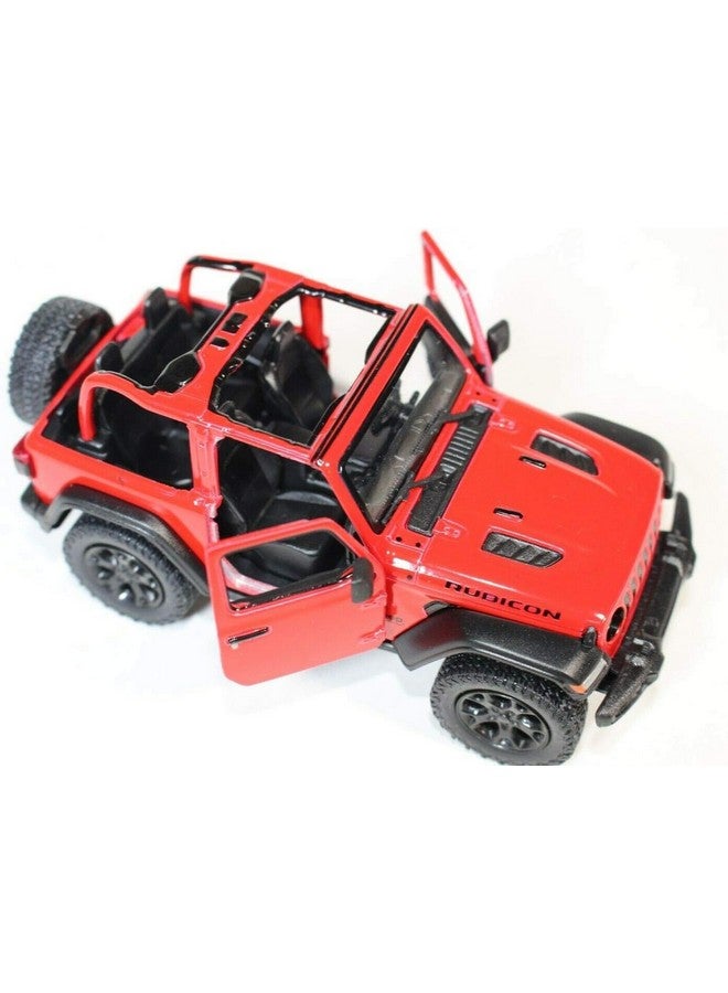 KiNSMART - Jeep Wrangler Rubicon Off Road 4x4 5 inch 1:34 Scale Die Cast Model Replica Toy Car Opentop Red - Image 4