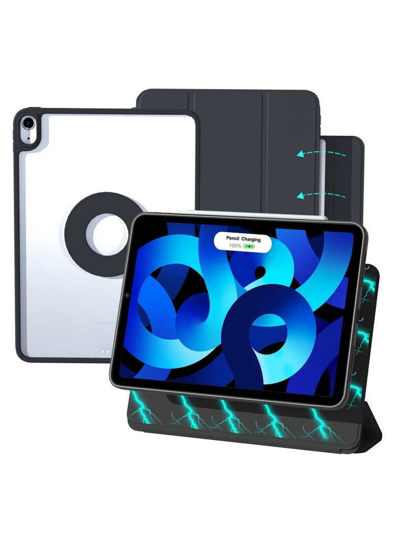 Case for iPad Air 11 inch (2024\2025) M2 / Air 5th Gen (2022) / iPad Air 4th Gen (2020), Removable Magnetic Cover with Apple Pencil Holder, Portrait and Landscape Stand, Auto Wake/Sleep (Black) - Image 1
