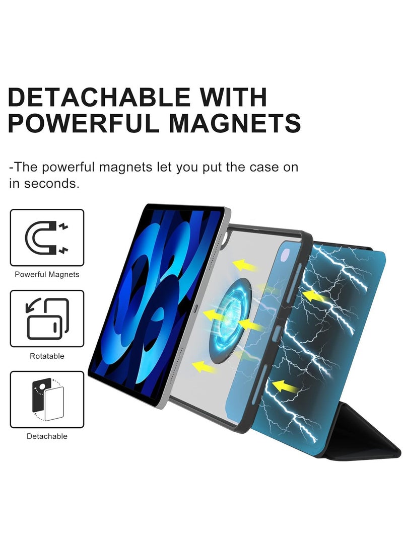 Case for iPad Air 11 inch (2024\2025) M2 / Air 5th Gen (2022) / iPad Air 4th Gen (2020), Removable Magnetic Cover with Apple Pencil Holder, Portrait and Landscape Stand, Auto Wake/Sleep (Black) - Image 2
