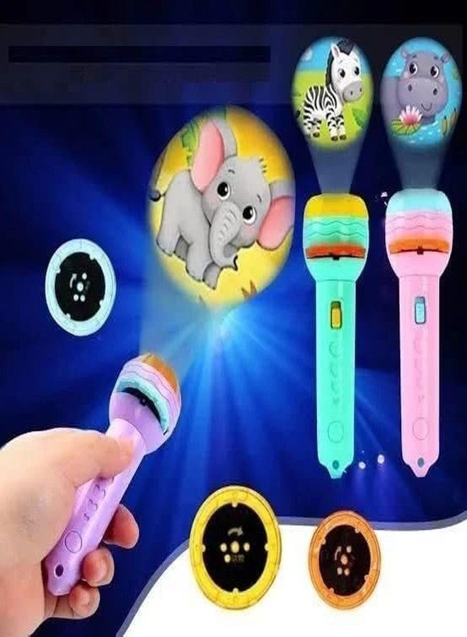 Crazy Buy CrazyBuy 3 Slides Flashlight Projector Torch for Kids Projection Light Toy (Multicolor) - Image 1