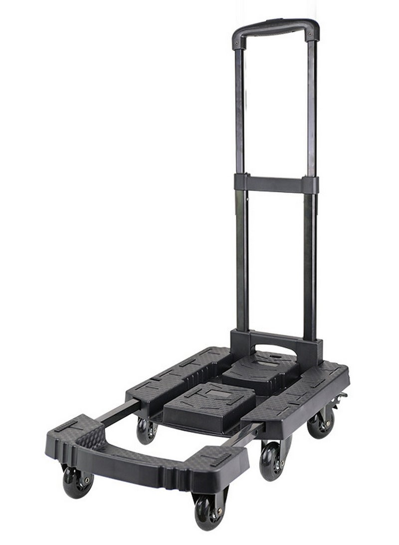 GUDOO شاحنة يدوية قابلة للطي، 6 عجلات 440 رطل عربة أمتعة شديدة التحمل، منصة محمولة عربة أمتعة قابلة للطي للأمتعة والسفر والتحرك والتسوق والاستخدام المكتبي - Image 1