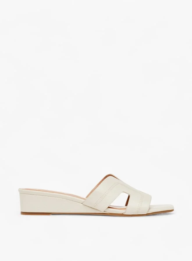 Celeste Women's Stitch Detail Slip-On Sandals with Wedge Heels