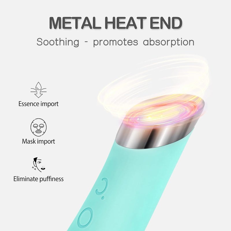 pritech Silicone Face Scrubber, Rechargeable Facial Cleansing Brush with Heat Massage End, Vibrating Exfoliating Face Scrubber for Women and Men, Waterproof Facial Scrubber for Deep Cleansing (Green) - Image 3