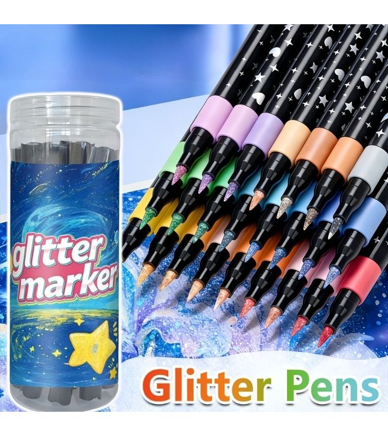 36 Color Glitter Marker Set With Water Based Ink For DIY Crafts Calligraphy - Image 1