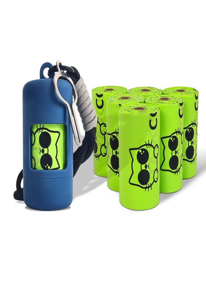 COOCAT Dog Poop Bags with Dispenser & Holder, Guaranteed Leak Proof, Unscented Extra Thick Heavy Duty Tear-resistant 18-Micron Waste Bag Refill Rolls (NavyBlue (105-Bags, 1-Dispenser)) - Image 1