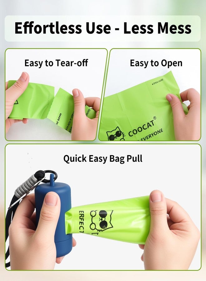 COOCAT Dog Poop Bags with Dispenser & Holder, Guaranteed Leak Proof, Unscented Extra Thick Heavy Duty Tear-resistant 18-Micron Waste Bag Refill Rolls (NavyBlue (105-Bags, 1-Dispenser)) - Image 4