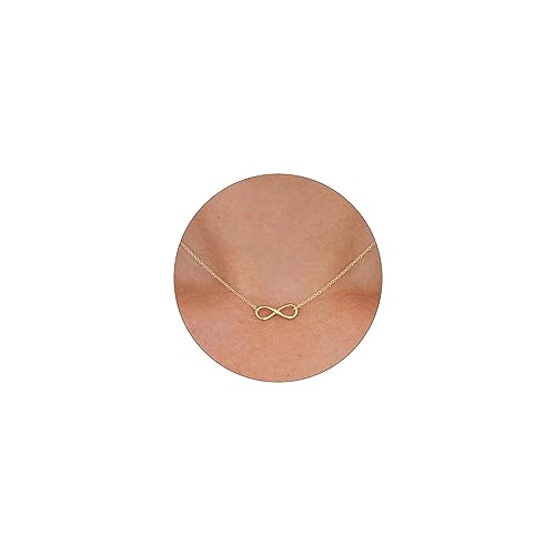 VRIUA Gold Linked Pendant Necklace 14K Gold Plated Dainty Choker Necklace Minimalist Jewelry Everyday for Women - Image 1