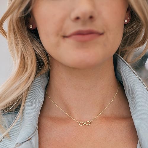 VRIUA Gold Linked Pendant Necklace 14K Gold Plated Dainty Choker Necklace Minimalist Jewelry Everyday for Women - Image 5