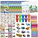 Cinrobiye 72 Pcs Transportation Party Favors Set Vehicle Car Coloring Books Crayons Tattoos Stickers Stampers Birthday Supplies Goodie Bag Fillers Race Car Party Decorations - Image 3