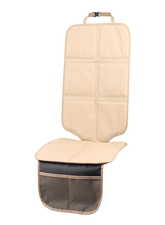 pefirst Car Seat Protector, Extra Thick Car Seat Covers Non-Slip Waterproof Mat Pad Leaving No Imprints Marks for Child Baby Pet Truck SUV Automobile (Beige-A) - Image 1