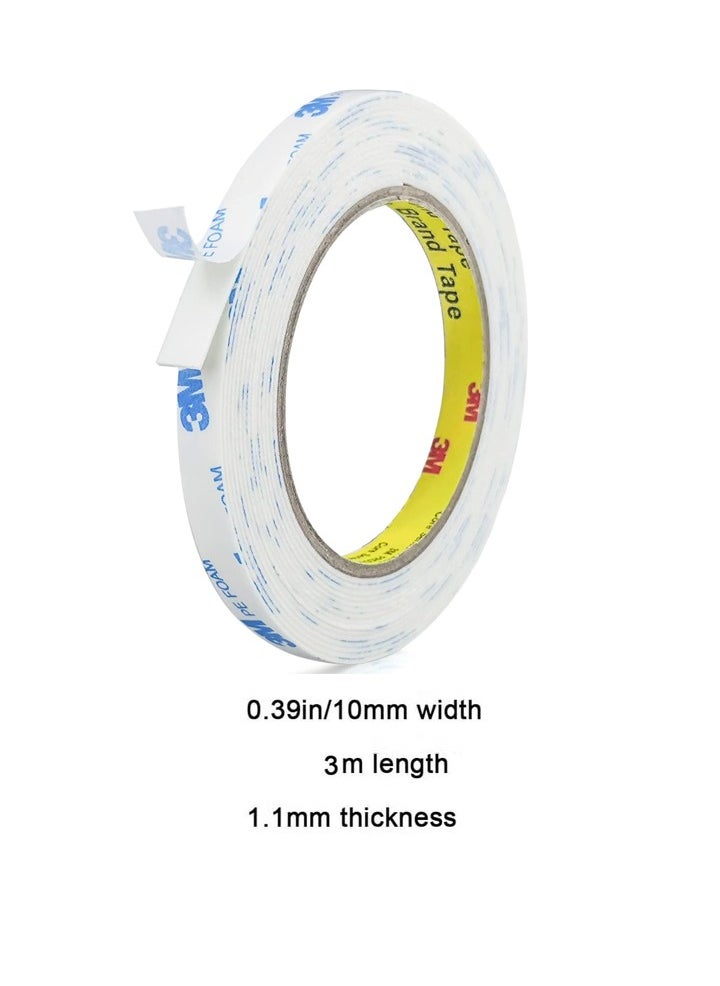 3M Double Sided Tape 1cm*3meter, Mounting Tape Heavy Duty, Removeable PE Foam Tape Strips, Strong Adhesive Tape Waterproof Free Damage for Paint Wall Picture Hanging Poster  - Image 2