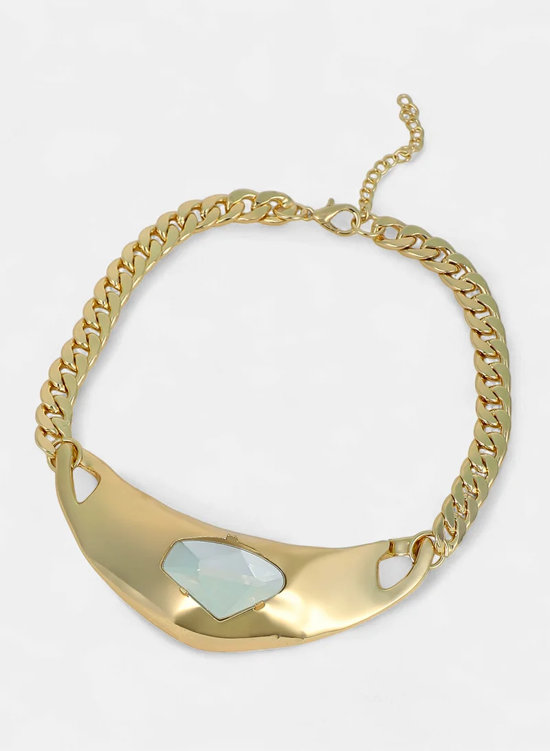 SOHI SOHI Women The Petra-Chain Collar Necklace | California  Colour | One-Size | Artificial Stone Alloy Material | Lobster Clasp Closure | Necklace For Casual & Evening Wear