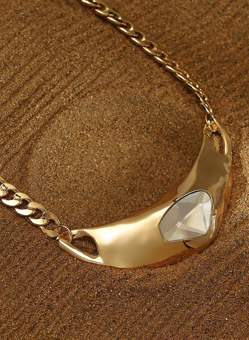 SOHI SOHI Women The Petra-Chain Collar Necklace | California  Colour | One-Size | Artificial Stone Alloy Material | Lobster Clasp Closure | Necklace For Casual & Evening Wear