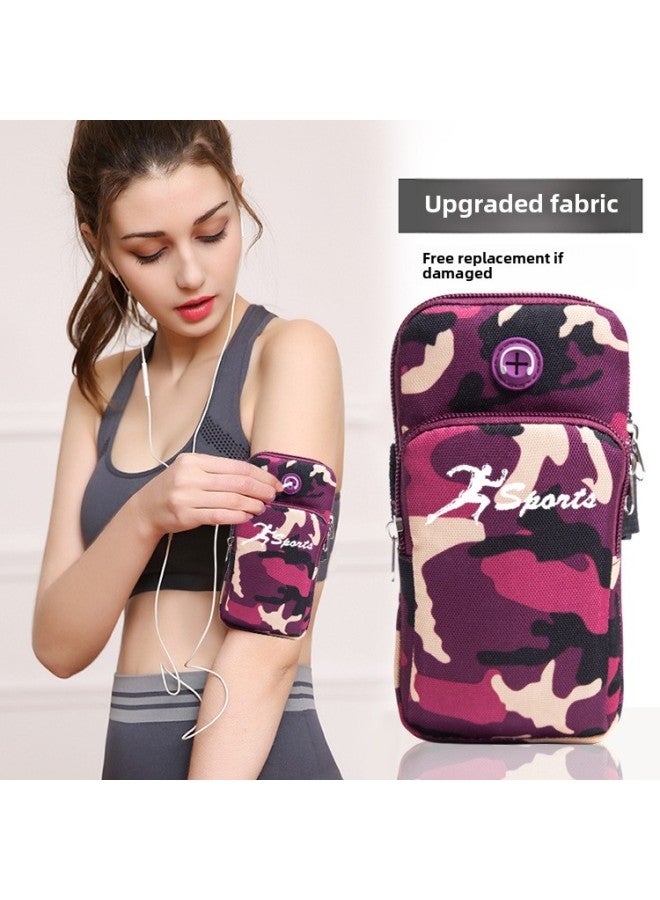 Nariele Running Mobile Phone Arm Bag Multi-functional Sports Arm Bag Yoga Arm Bag Women's Mobile Phone Bag Sports Arm Bag Camouflage Men-Color:B026 Rose Red - Image 1