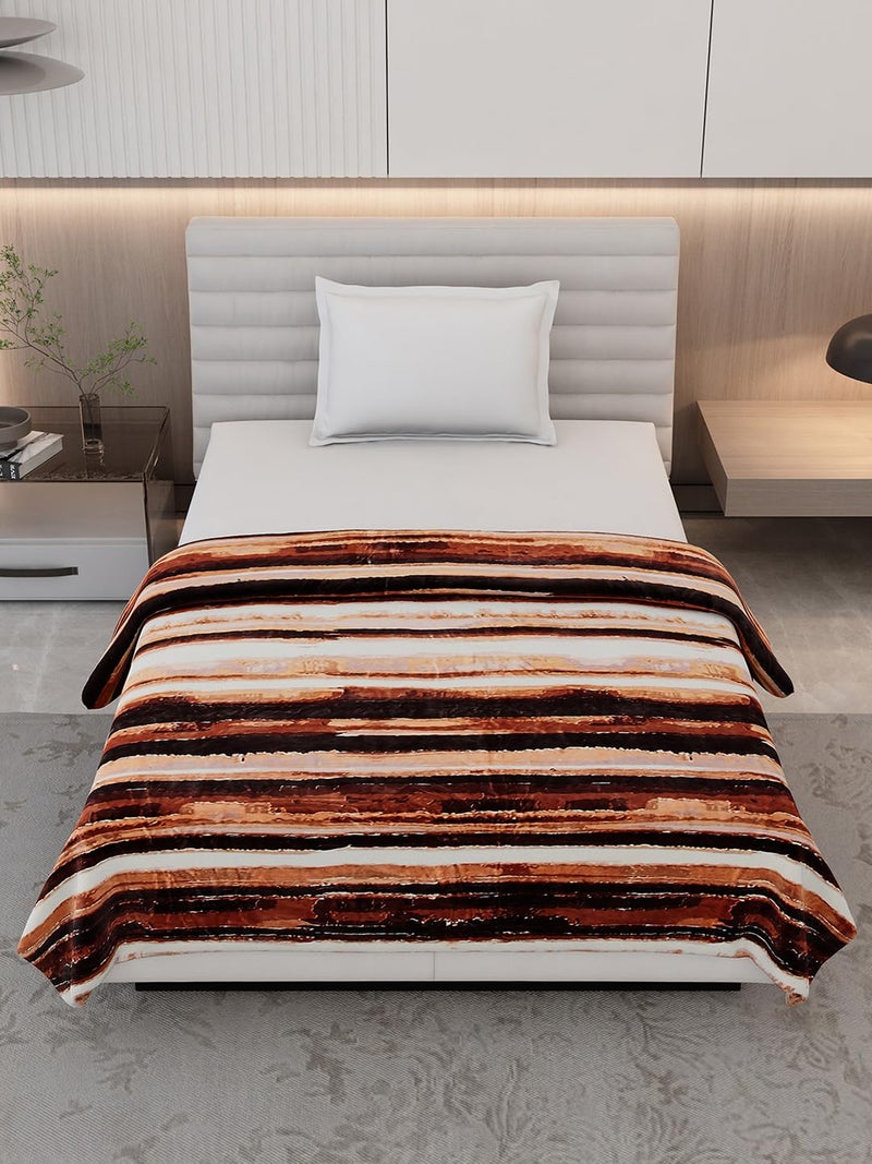 Monte Carlo Brown Printed Single Bed 290 GSM Ac Blanket (Width 160 CM, Length 220 CM) - 3 - Image 2