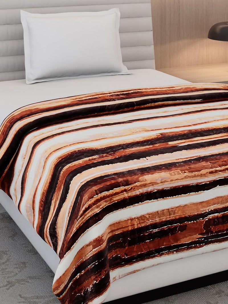 Monte Carlo Brown Printed Single Bed 290 GSM Ac Blanket (Width 160 CM, Length 220 CM) - 3 - Image 4