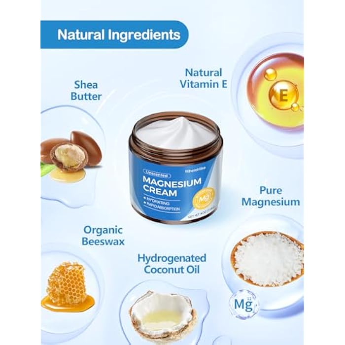 STILIP Natural Topical Magnesium Cream – Magnesium Lotion for Nighttime Skin Care, Lightweight Moisturizing Body Cream for Deep Hydration-Unscented - Image 2
