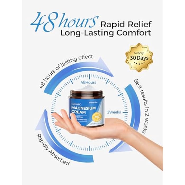 STILIP Natural Topical Magnesium Cream – Magnesium Lotion for Nighttime Skin Care, Lightweight Moisturizing Body Cream for Deep Hydration-Unscented - Image 3